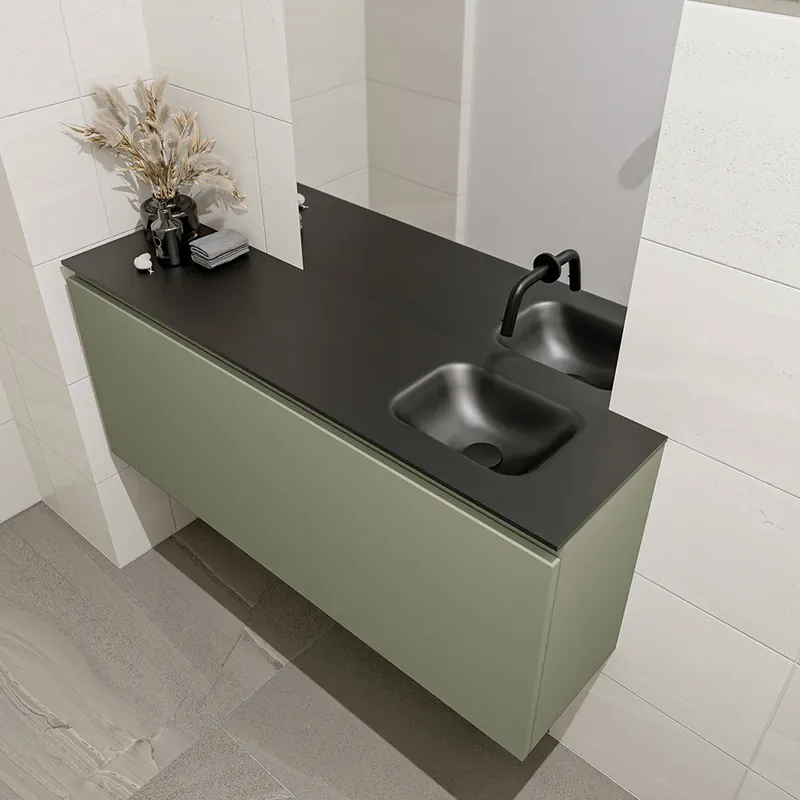 Finale Uitverkoop Mondiaz Olan 120cm toiletmeubel army met wastafel urban rechts geen kraangat