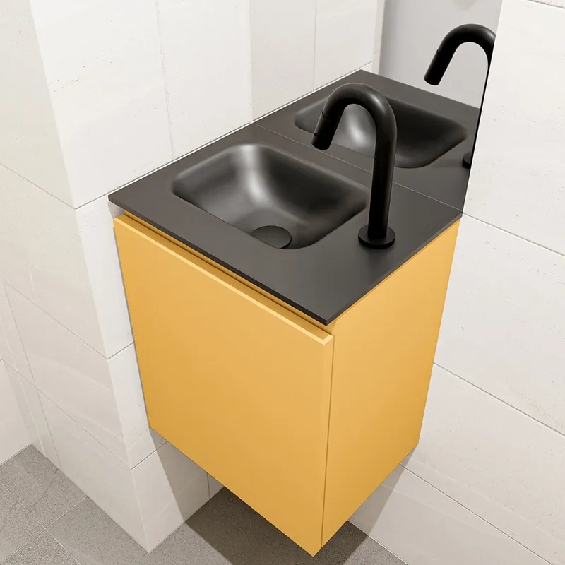 Voordeelprijs Mondiaz Olan 40cm toiletmeubel ocher met wastafel urban links 1 kraangat