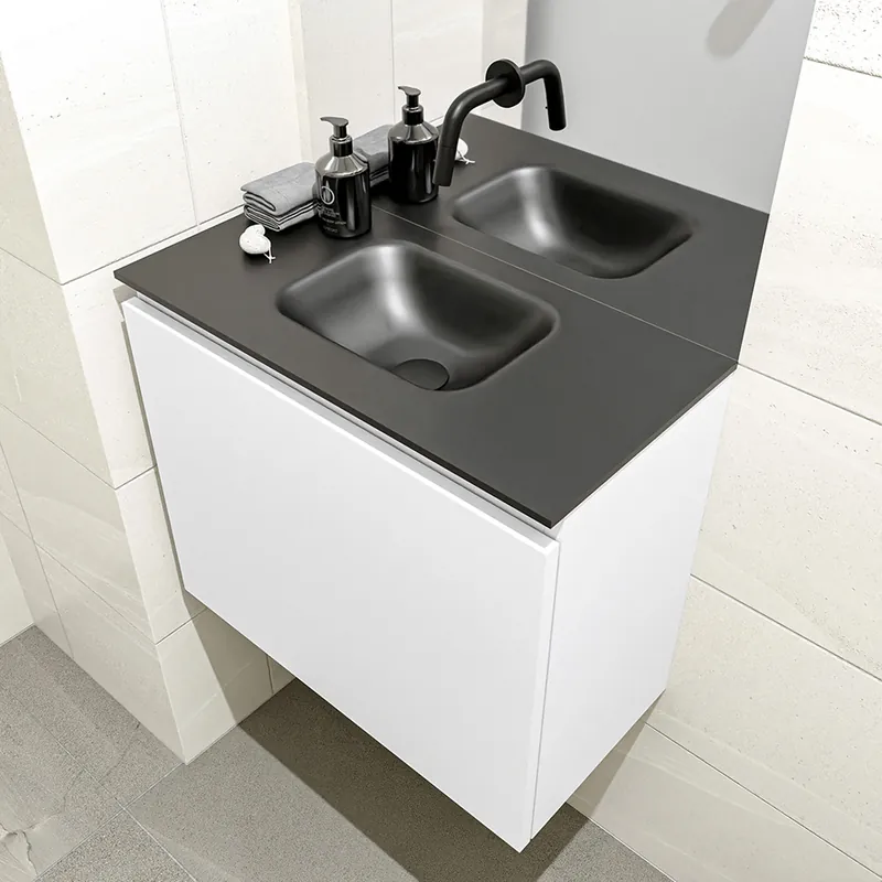 Topkwaliteit Mondiaz Olan 60cm toiletmeubel talc met wastafel urban midden geen kraangat