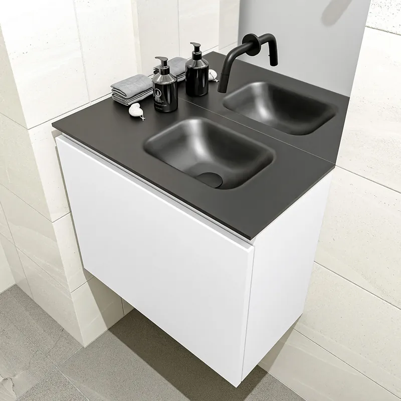 Mondiaz Olan 60cm toiletmeubel talc met wastafel urban rechts geen kraangat Origineel