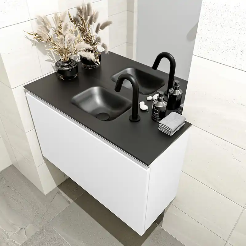 Bestseller Mondiaz Olan 80cm toiletmeubel talc met wastafel urban midden 1 kraangat