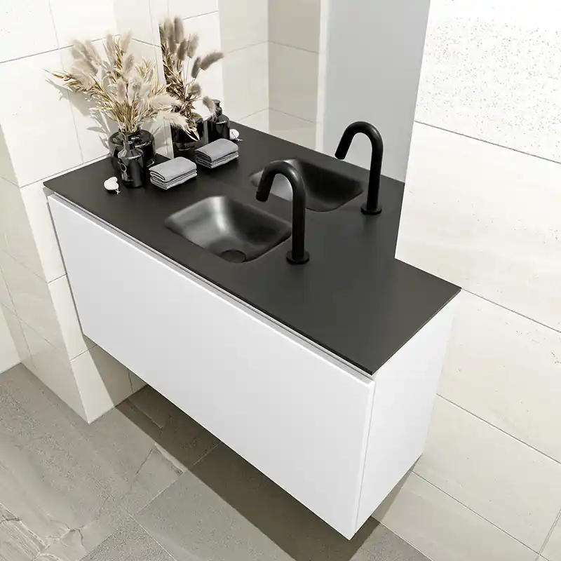 Mondiaz Olan 100cm toiletmeubel talc met wastafel urban midden 1 kraangat Merkproduct