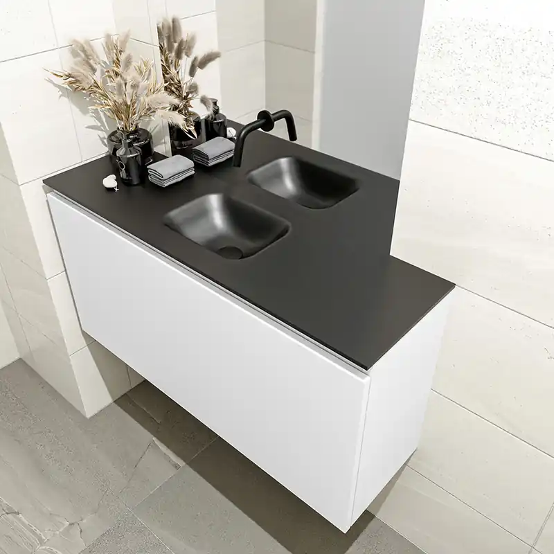 Mondiaz Olan 100cm toiletmeubel talc met wastafel urban midden geen kraangat Seizoensaanbieding