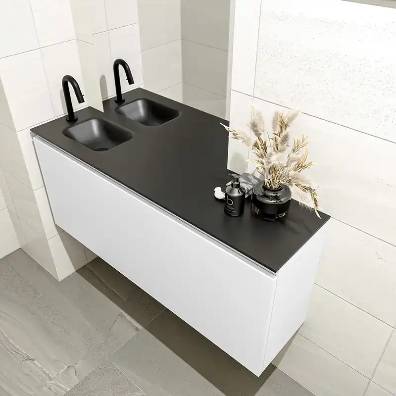 Koopje Mondiaz Olan 120cm toiletmeubel talc met wastafel urban links 1 kraangat