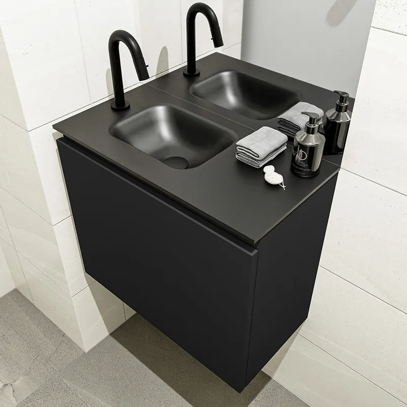 Veilige Betaling Mondiaz Olan 60cm toiletmeubel urban met wastafel urban links 1 kraangat