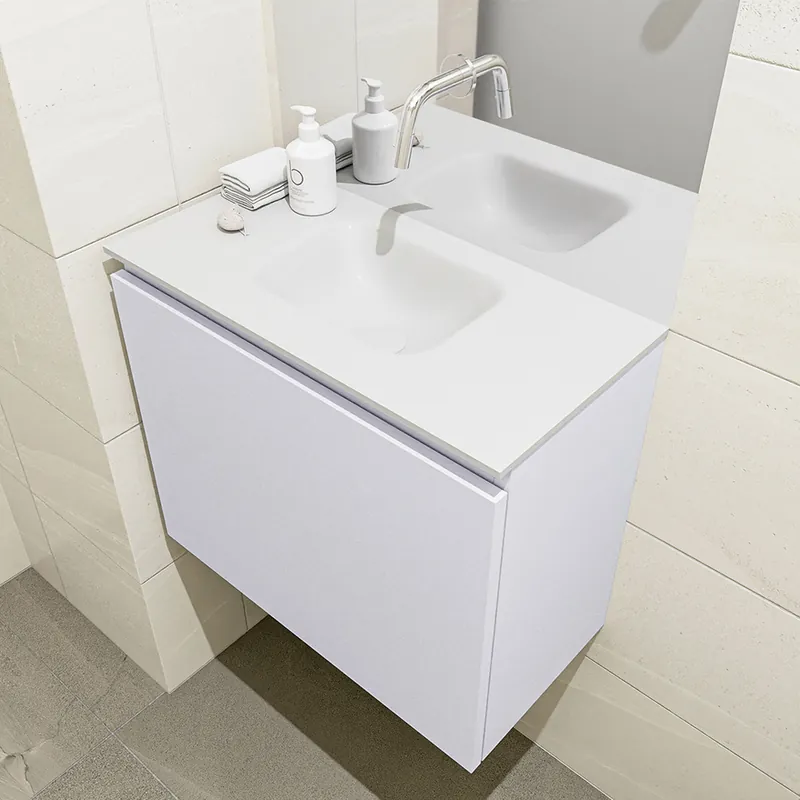 Hoge Kwaliteit Mondiaz Olan 60cm toiletmeubel cale met wastafel talc midden geen kraangat