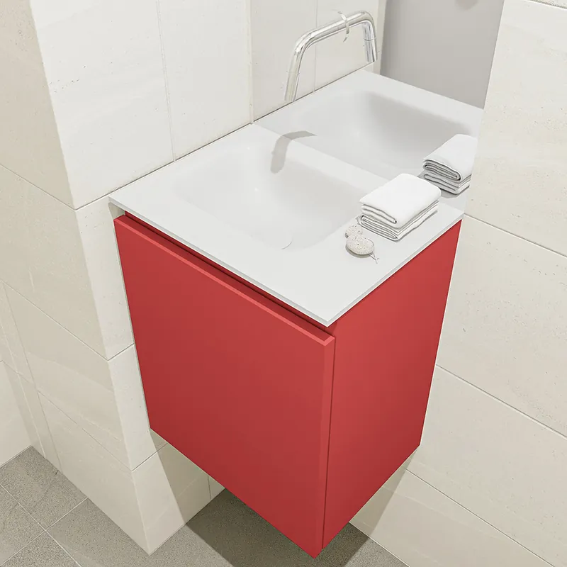 Bulkbestelling Mondiaz Olan 40cm toiletmeubel fire met wastafel talc links geen kraangat