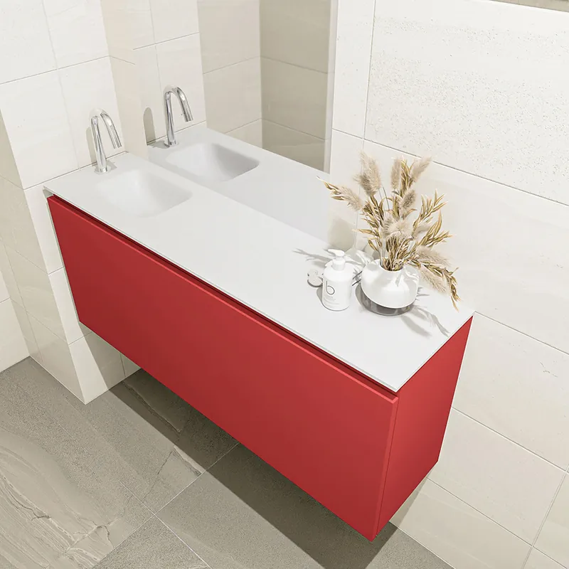 Direct Verzonden Mondiaz Olan 120cm toiletmeubel fire met wastafel talc links 1 kraangat