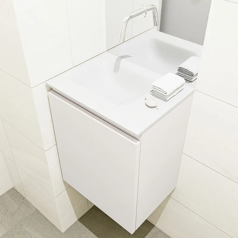Finale Uitverkoop Mondiaz Olan 40cm toiletmeubel linen met wastafel talc links geen kraangat