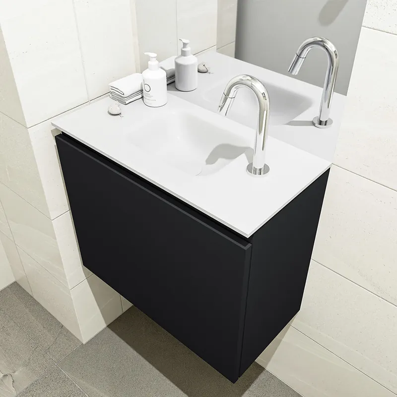 Lage Prijs Mondiaz Olan 60cm toiletmeubel urban met wastafel talc midden 1 kraangat