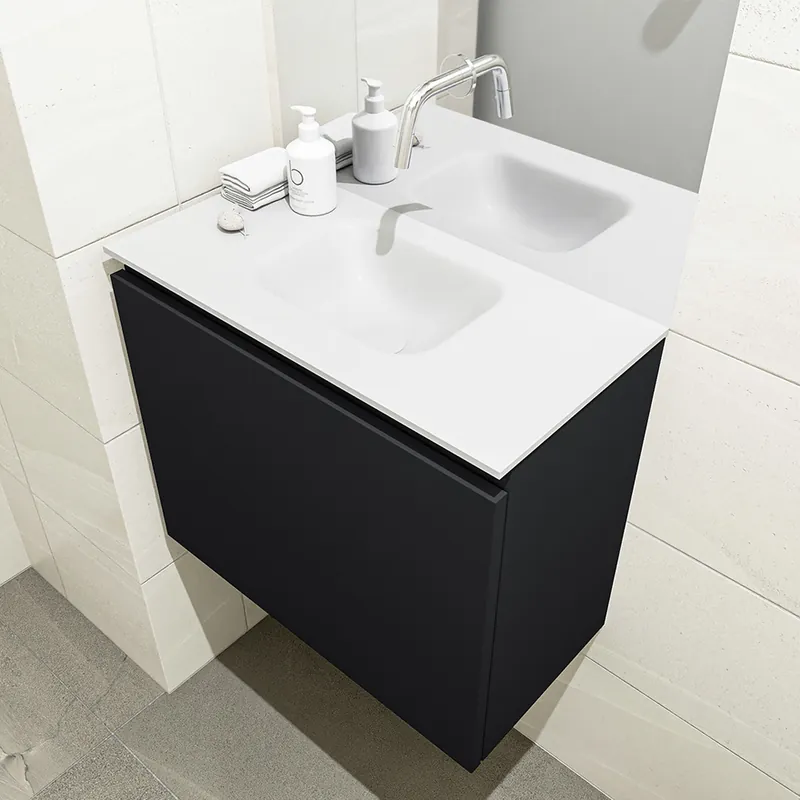 Tijdelijk Beschikbaar Mondiaz Olan 60cm toiletmeubel urban met wastafel talc midden geen kraangat
