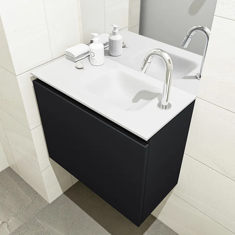 Dagaanbieding Mondiaz Olan 60cm toiletmeubel urban met wastafel talc rechts 1 kraangat