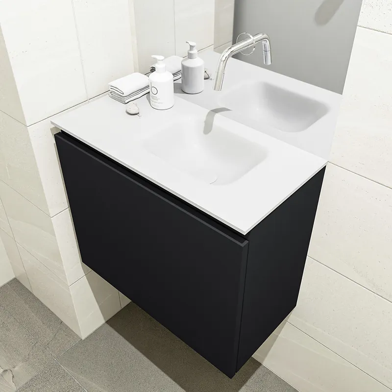 Weekendaanbieding Mondiaz Olan 60cm toiletmeubel urban met wastafel talc rechts geen kraangat
