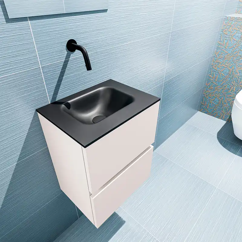 Beste Prijs Mondiaz Ada 40cm toiletmeubel linen met wastafel urban midden zonder kraangat