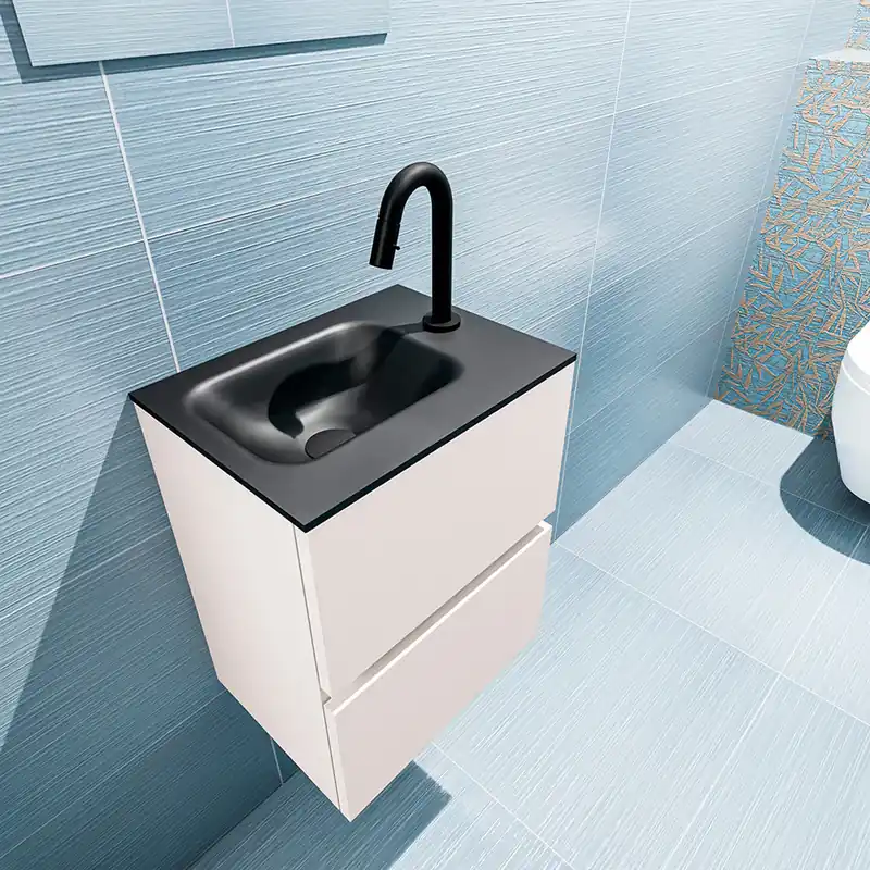 Beperkt Aanbod Mondiaz Ada 40cm toiletmeubel linen met wastafel urban links 1 kraangat