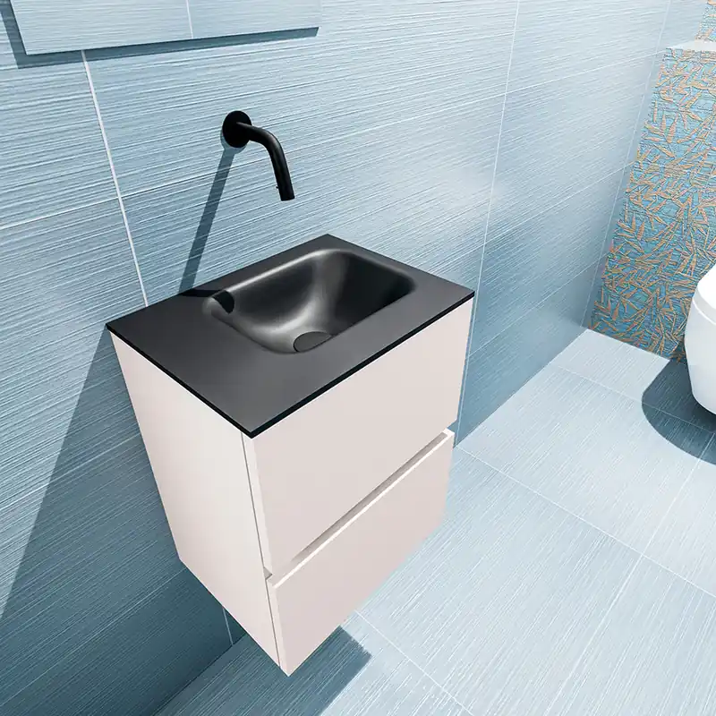 Favoriet Mondiaz Ada 40cm toiletmeubel linen met wastafel urban rechts zonder kraangat