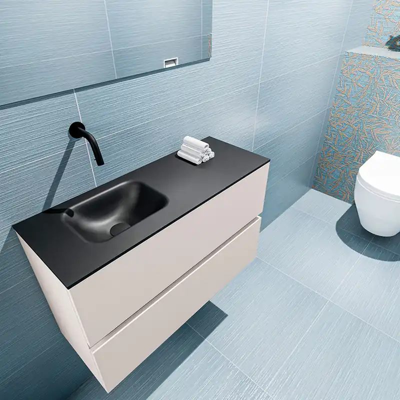 Beste Prijs Mondiaz Ada 80cm toiletmeubel linen met wastafel urban links zonder kraangat