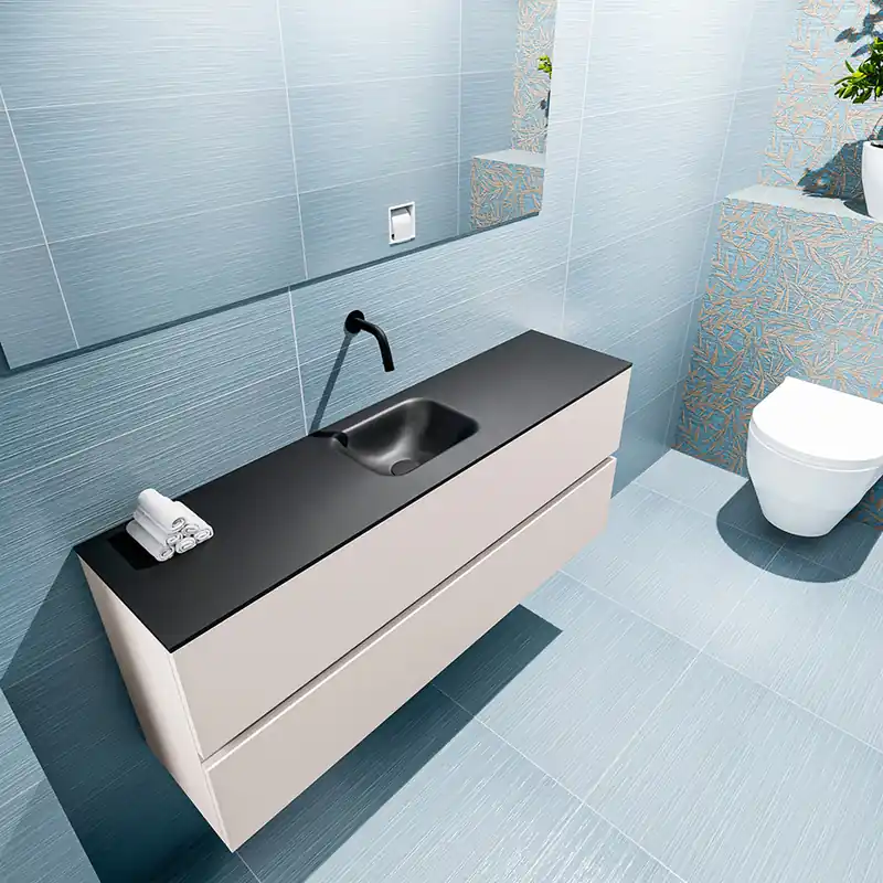 Geld-Terug-Garantie Mondiaz Ada 120cm toiletmeubel linen met wastafel urban midden zonder kraangat