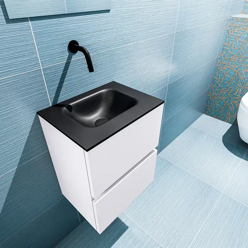Op = Op Mondiaz Ada 40cm toiletmeubel cale met wastafel urban midden zonder kraangat