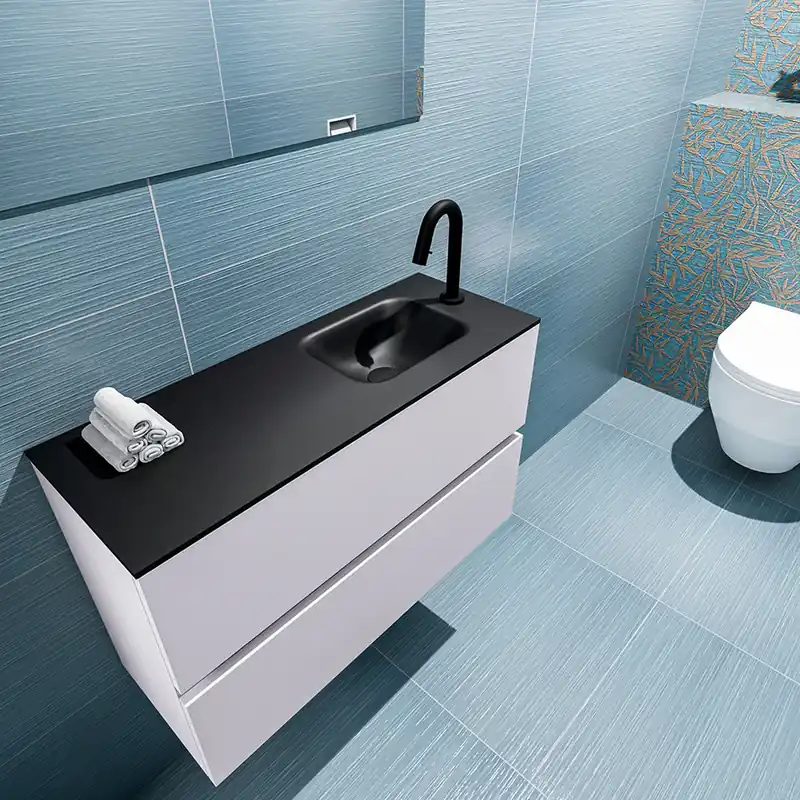 Must-Have Mondiaz Ada 80cm toiletmeubel cale met wastafel urban rechts 1 kraangat