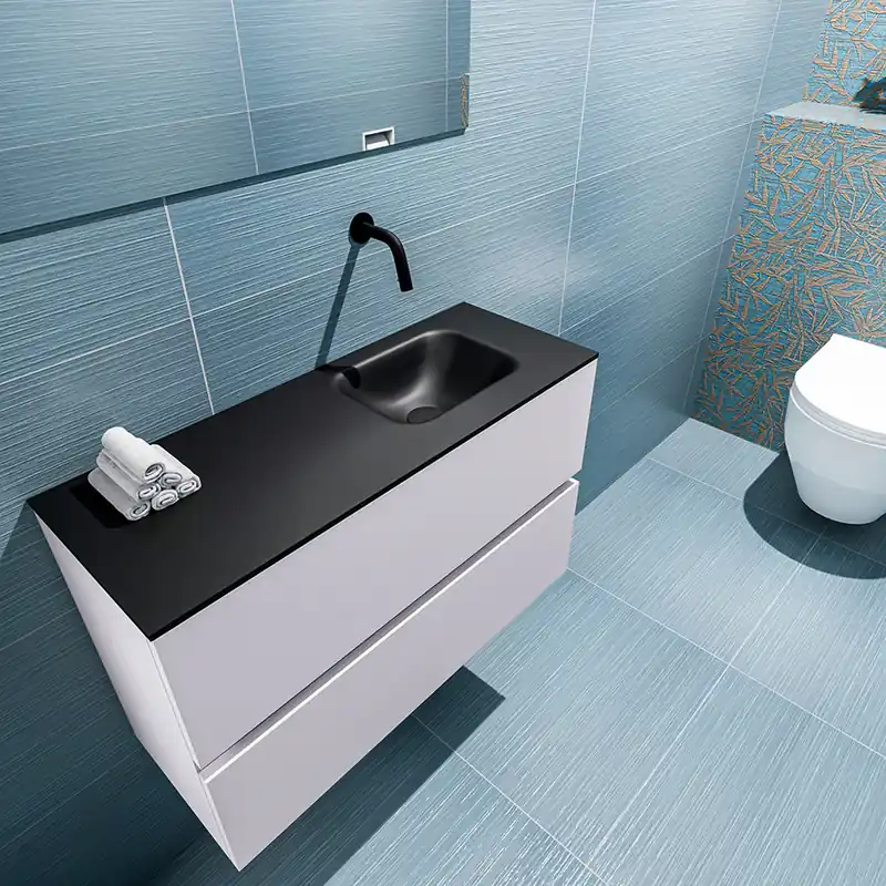 Exclusieve Aanbieding Mondiaz Ada 80cm toiletmeubel cale met wastafel urban rechts zonder kraangat