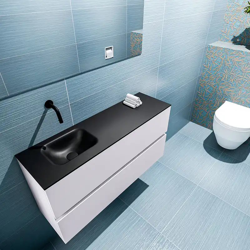Groothandel Mondiaz Ada 100cm toiletmeubel cale met wastafel urban links zonder kraangat