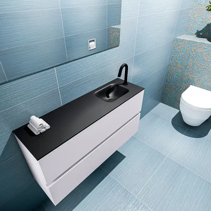 Koop Online Mondiaz Ada 100cm toiletmeubel cale met wastafel urban rechts 1 kraangat