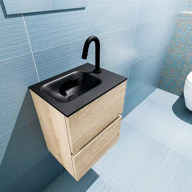 Hete Deal Mondiaz Ada 40cm toiletmeubel washed oak met wastafel urban links 1 kraangat