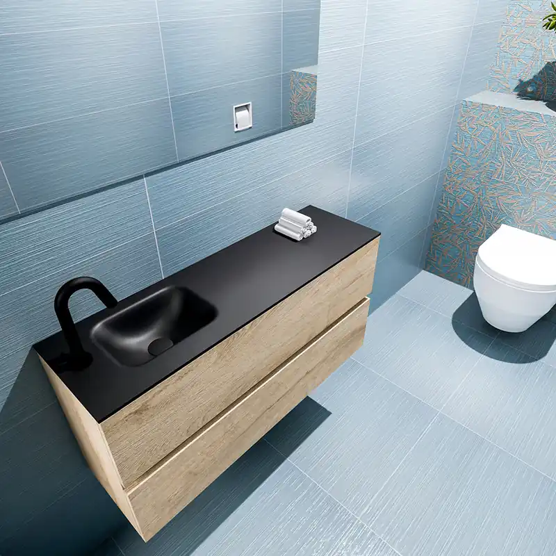 Koopje Mondiaz Ada 100cm toiletmeubel washed oak met wastafel urban links 1 kraangat