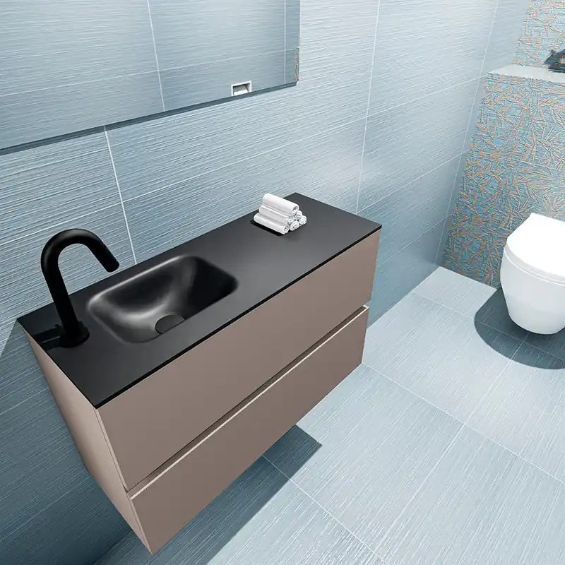 Nieuwe Collectie Mondiaz Ada 80cm toiletmeubel smoke met wastafel urban links 1 kraangat
