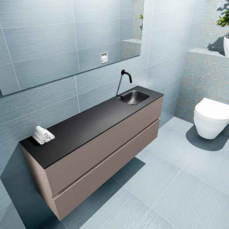 Nieuw Mondiaz Ada 120cm toiletmeubel smoke met wastafel urban rechts zonder kraangat