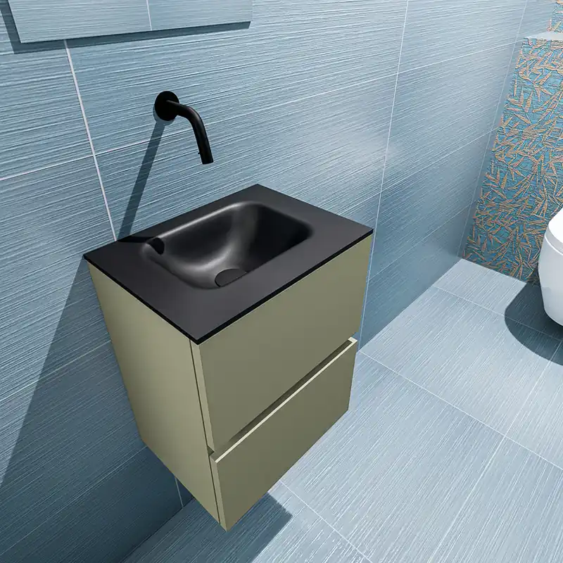Betrouwbaar Mondiaz Ada 40cm toiletmeubel army met wastafel urban midden zonder kraangat