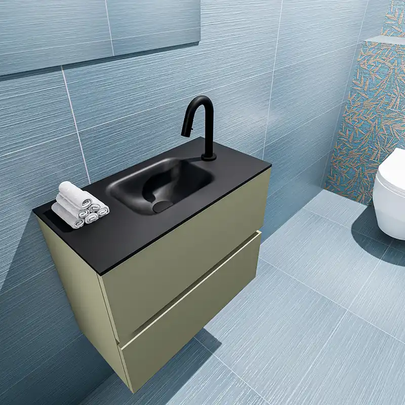 Seizoensaanbieding Mondiaz Ada 60cm toiletmeubel army met wastafel urban midden 1 kraangat