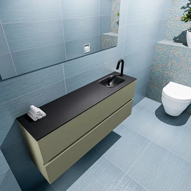 Koop Online Mondiaz Ada 120cm toiletmeubel army met wastafel urban rechts 1 kraangat