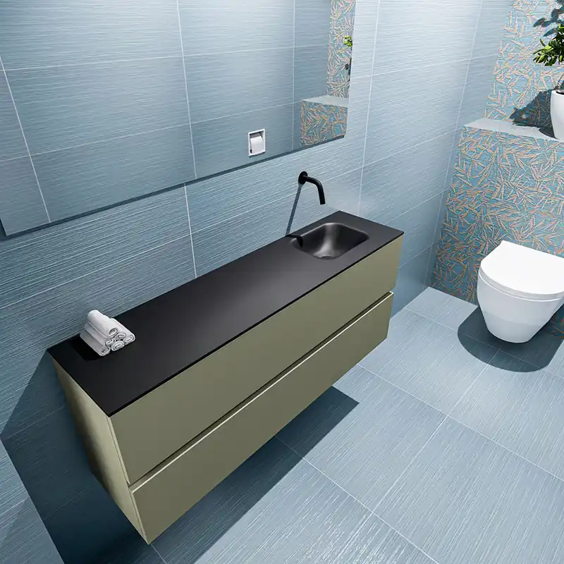 Gratis Retour Mondiaz Ada 120cm toiletmeubel army met wastafel urban rechts zonder kraangat