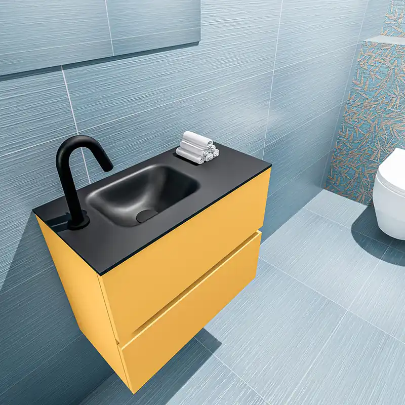 Alleen Vandaag Mondiaz Ada 60cm toiletmeubel ocher met wastafel urban links 1 kraangat