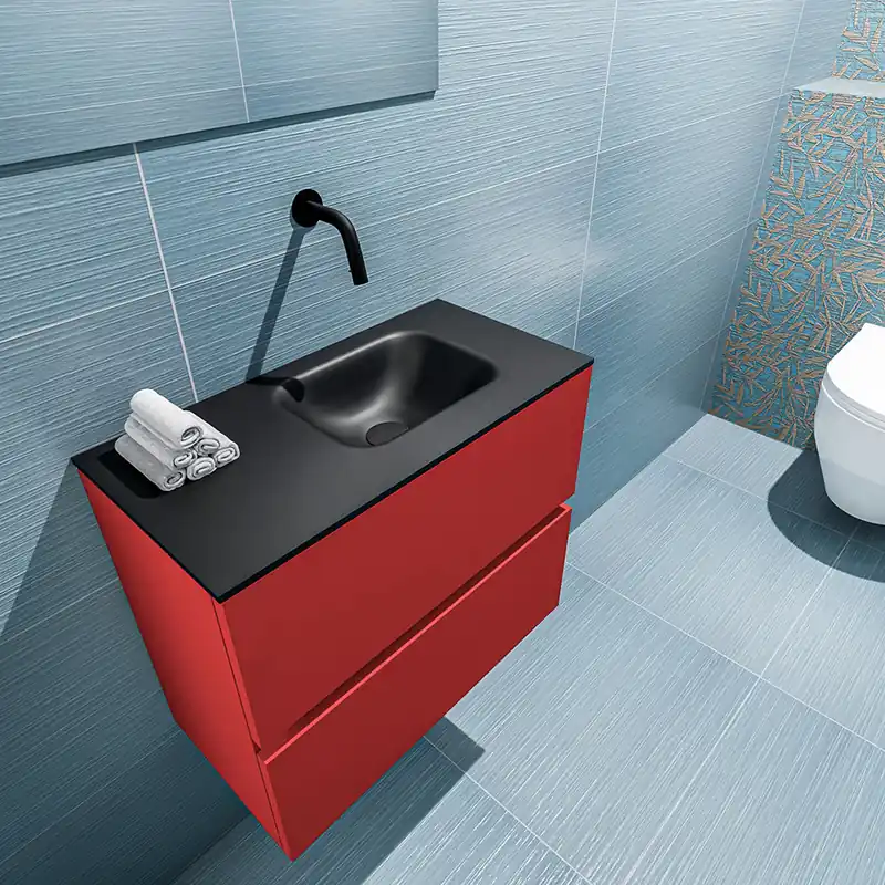 Aanbieding Mondiaz Ada 60cm toiletmeubel fire met wastafel urban rechts zonder kraangat