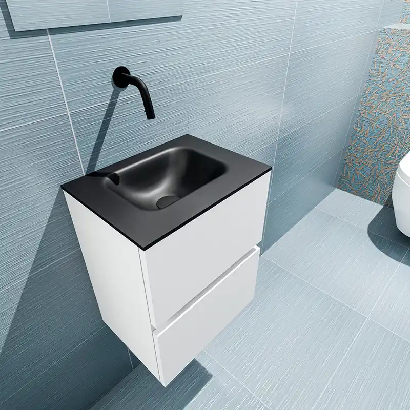 Topkwaliteit Mondiaz Ada 40cm toiletmeubel talc met wastafel urban midden zonder kraangat