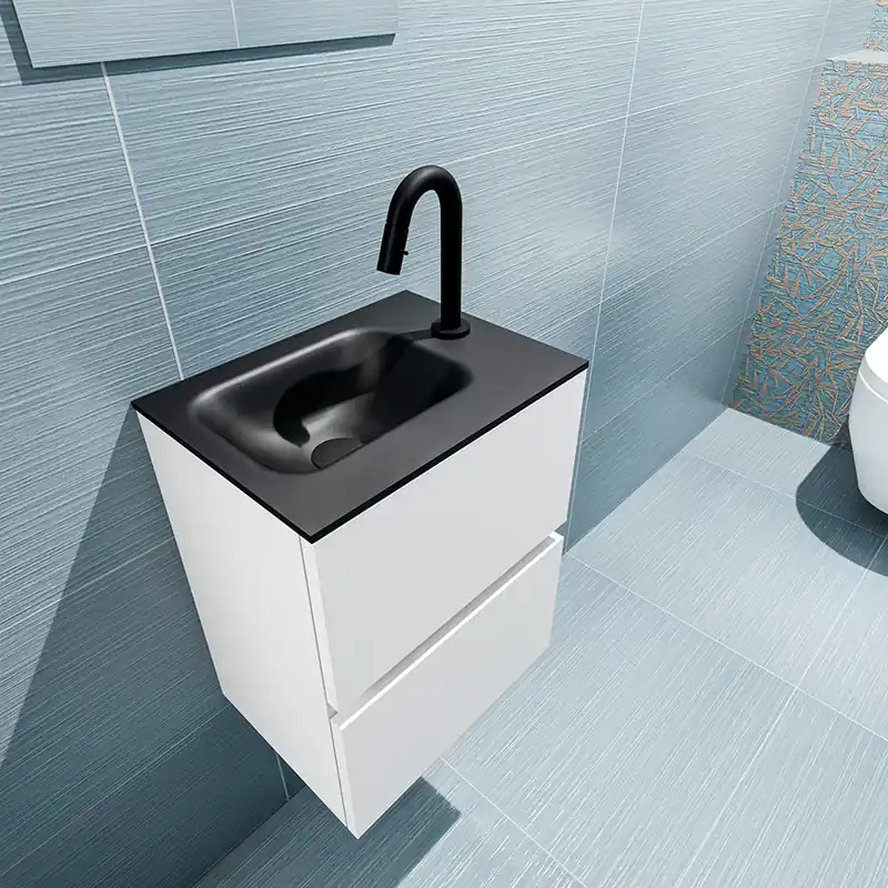 Topkwaliteit Mondiaz Ada 40cm toiletmeubel talc met wastafel urban links 1 kraangat