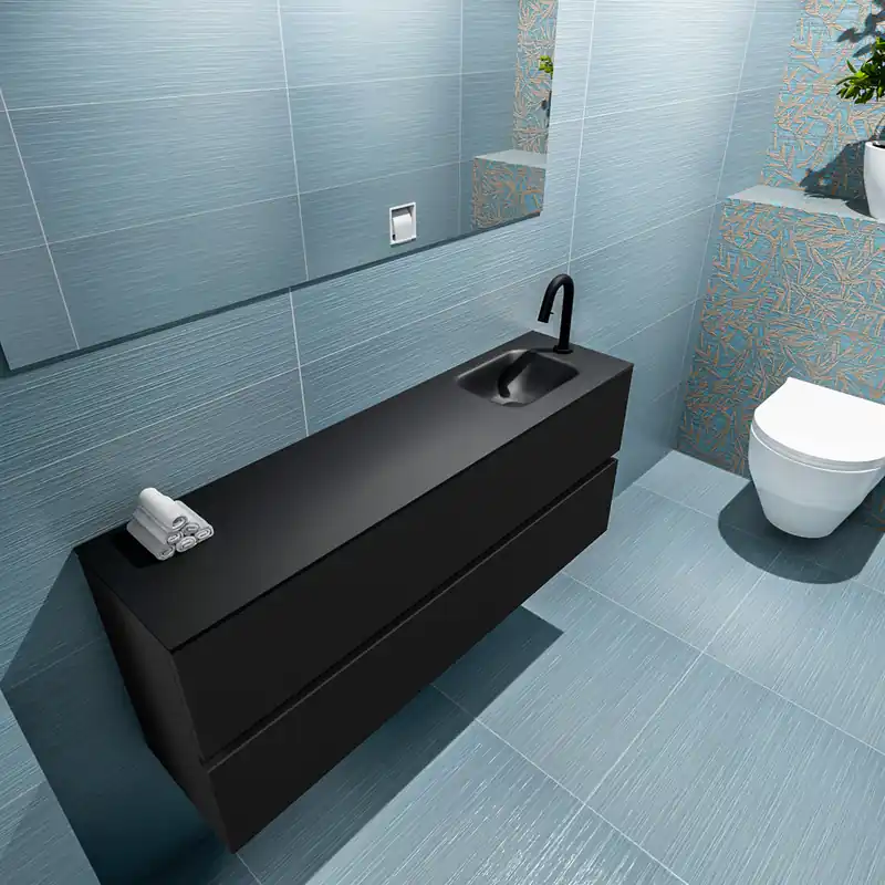 Ambachtelijk Mondiaz Ada 120cm toiletmeubel urban met wastafel urban rechts 1 kraangat