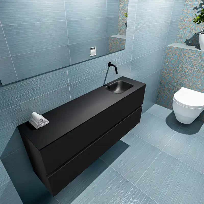 Gereduceerde Prijs Mondiaz Ada 120cm toiletmeubel urban met wastafel urban rechts zonder kraangat