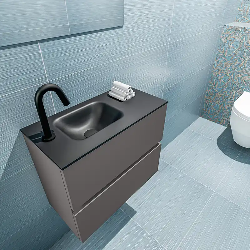 Speciale Aanbieding Mondiaz Ada 60cm toiletmeubel dark grey met wastafel urban links 1 kraangat
