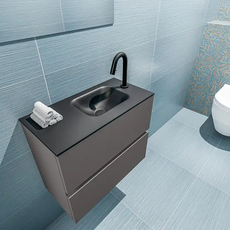 Gratis Retour Mondiaz Ada 60cm toiletmeubel dark grey met wastafel urban rechts 1 kraangat