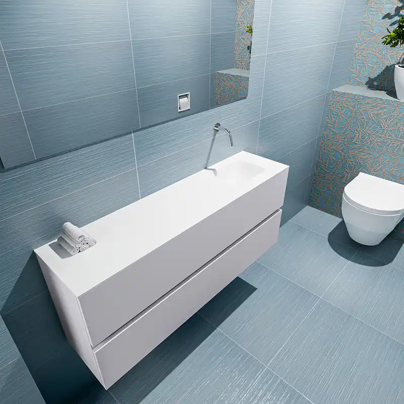 Dagaanbieding Mondiaz Ada 120cm toiletmeubel cale met wastafel talc rechts zonder kraangat