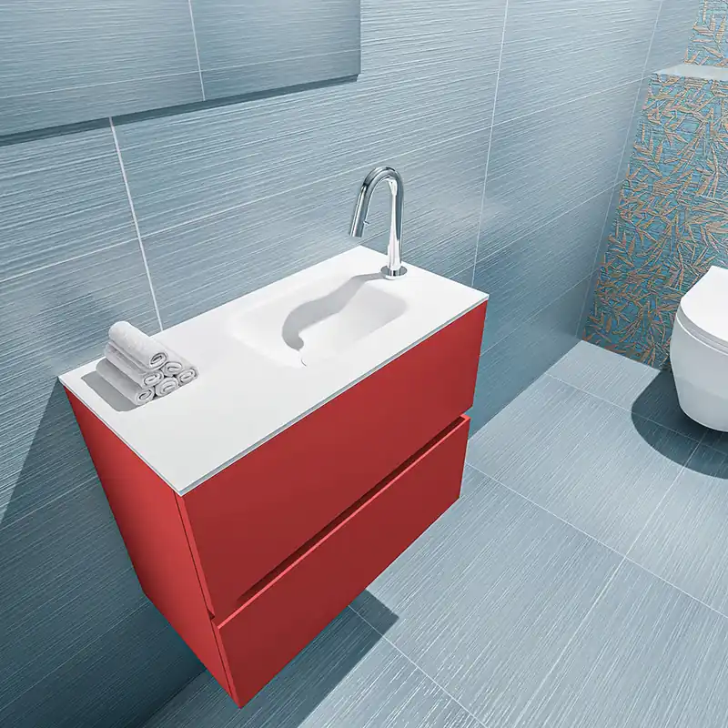 Trendy Mondiaz Ada 60cm toiletmeubel fire met wastafel talc rechts 1 kraangat