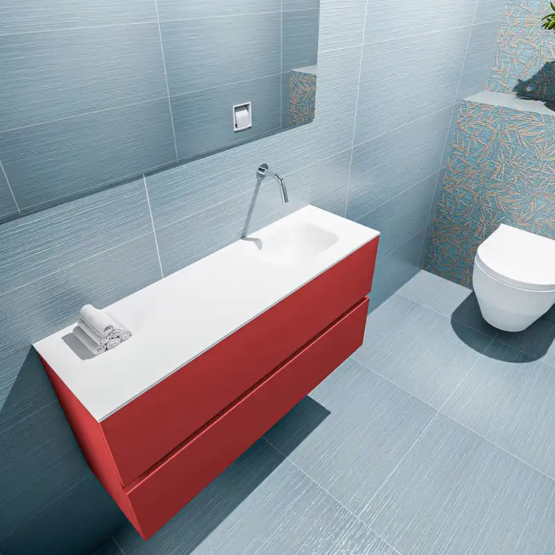 Dagaanbieding Mondiaz Ada 100cm toiletmeubel fire met wastafel talc rechts zonder kraangat