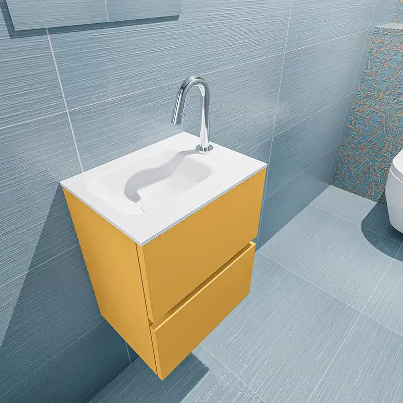 Beste Prijs Mondiaz Ada 40cm toiletmeubel ocher met wastafel talc links 1 kraangat