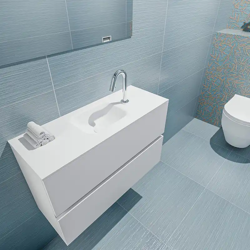 Shop Nu Mondiaz Ada 80cm toiletmeubel talc met wastafel talc midden 1 kraangat