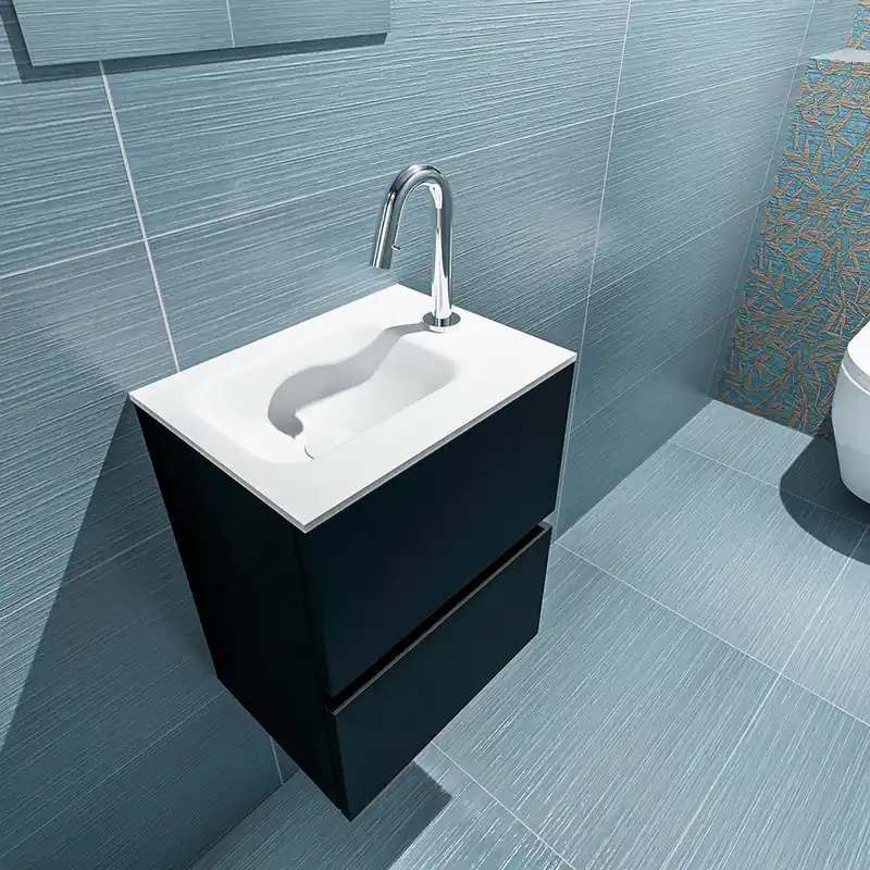 Koopje Mondiaz Ada 40cm toiletmeubel urban met wastafel talc links 1 kraangat