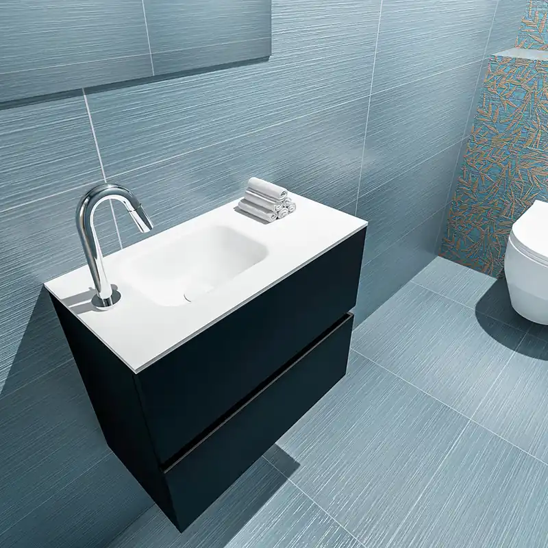 Populair Mondiaz Ada 60cm toiletmeubel urban met wastafel talc links 1 kraangat